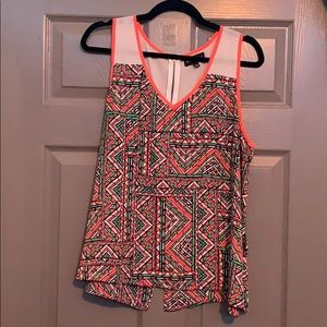 Coral Geometric High-Low Tank